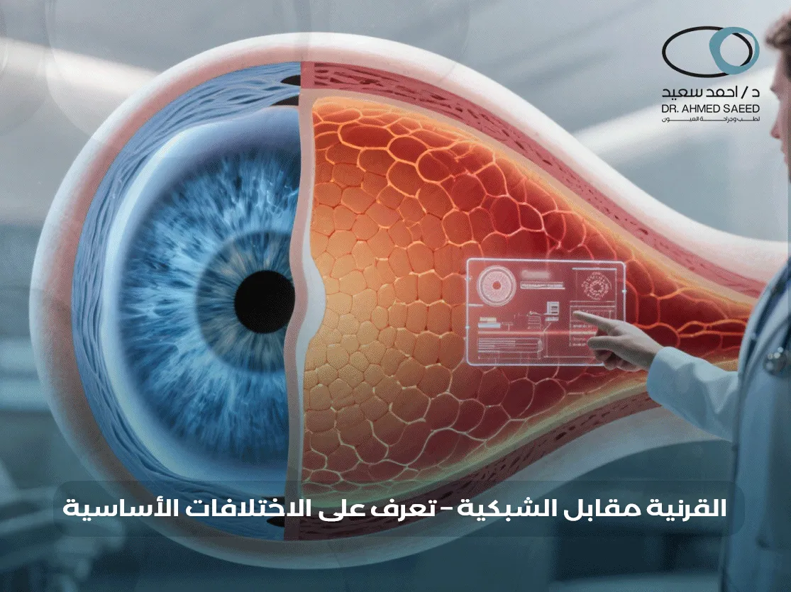 الفرق بين القرنية والشبكية