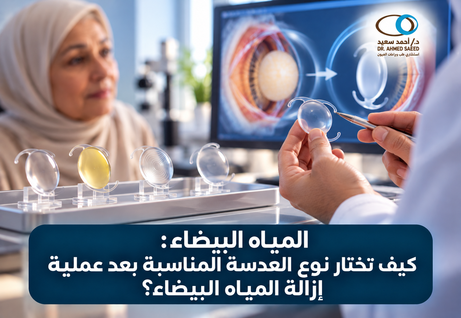 المياه البيضاء: كيف تختار نوع العدسة المناسبة بعد عملية إزالة المياه البيضاء؟